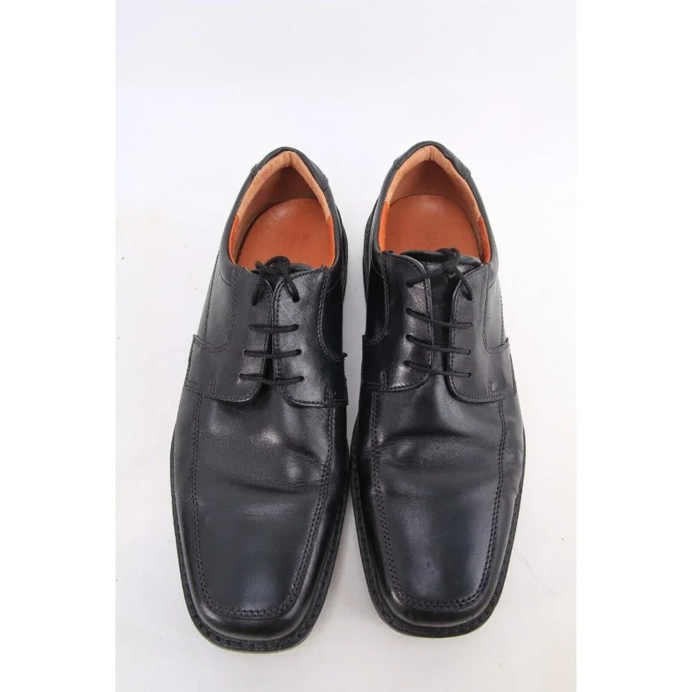 Ecco Seattle Apron Toe Men’s  Black Leather Lace Up Dress Shoes Sz 45 US 11
